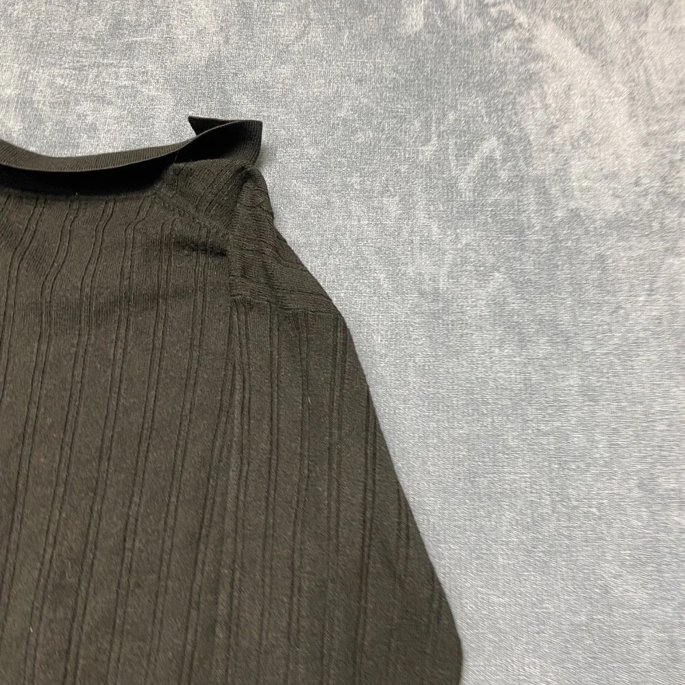 Dockers Polo Sweater Mens M Black Cable Knit Collared Button Front Outerwear